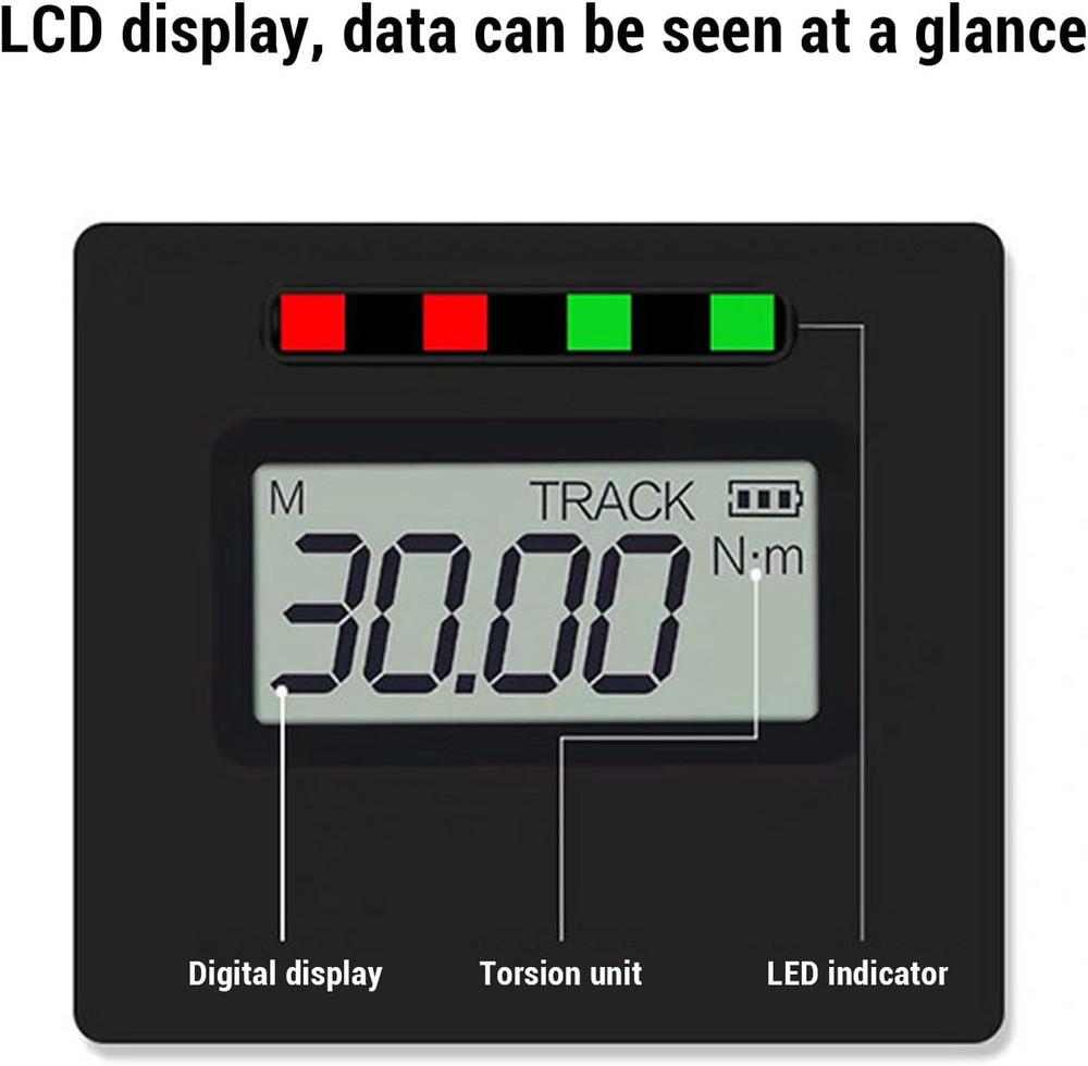 Digital Torque Wrench, Precision Tool with Data Logging, LED Warning Light, Buzz