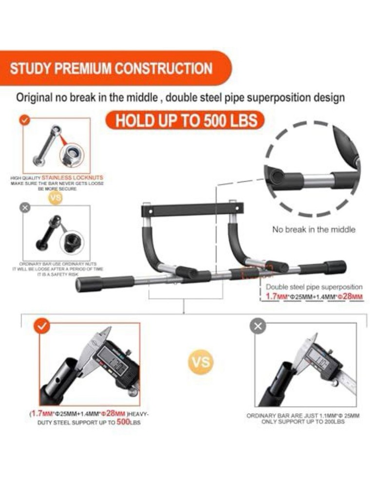Ally Peaks Pull up Bar for Doorway,Multiple Levels Width Adjustable Pull up Bar