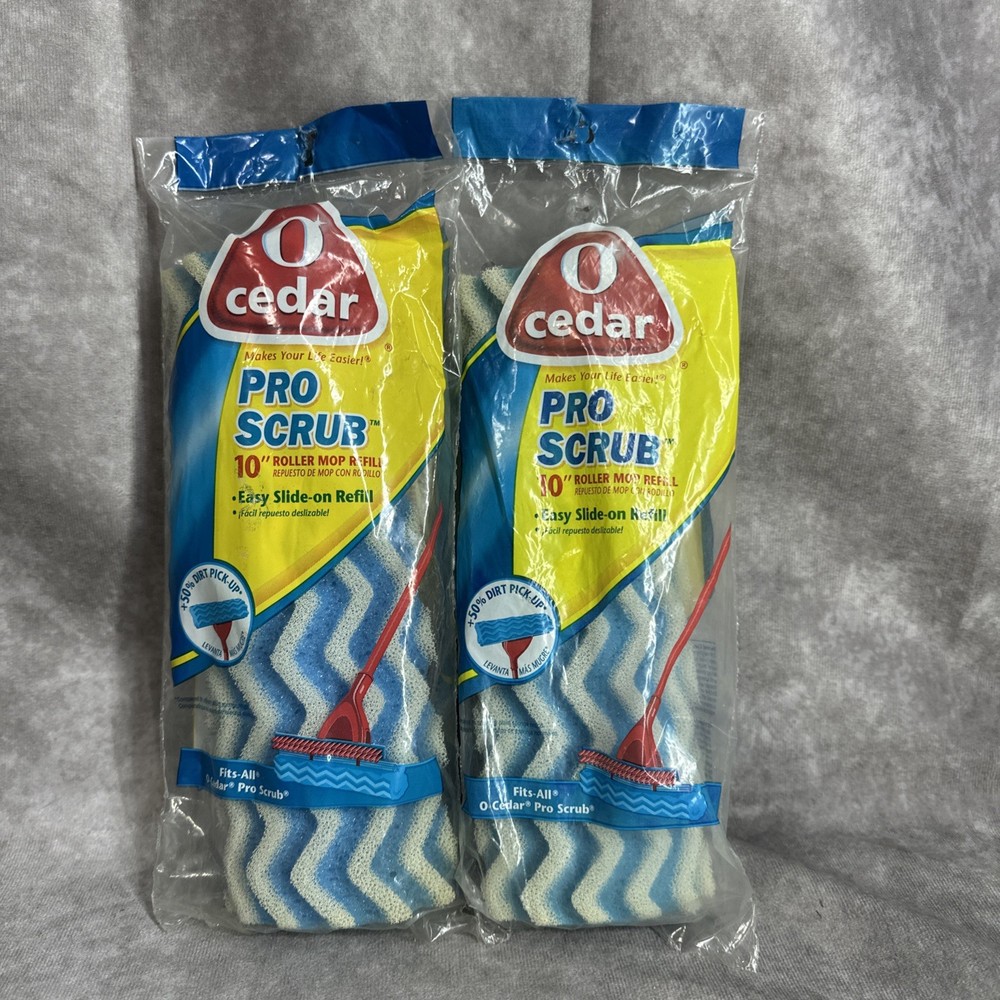 2-O Cedar Pro Scrub Roller Mop 10" Refill Wave Sponge Head Replacements