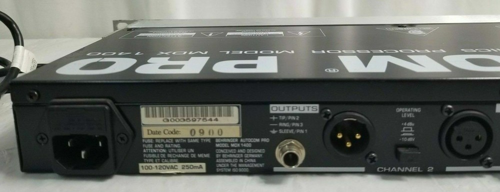 BEHRINGER Autocom Pro MDX 1400 Audio Interactive Dynamics Processor w Cord