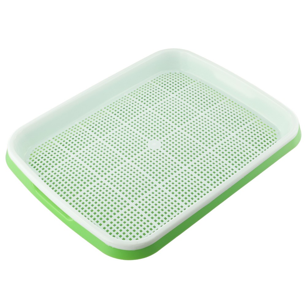 Microgreens Growing Tray Green with Second White Mesh Layer for Sprouting