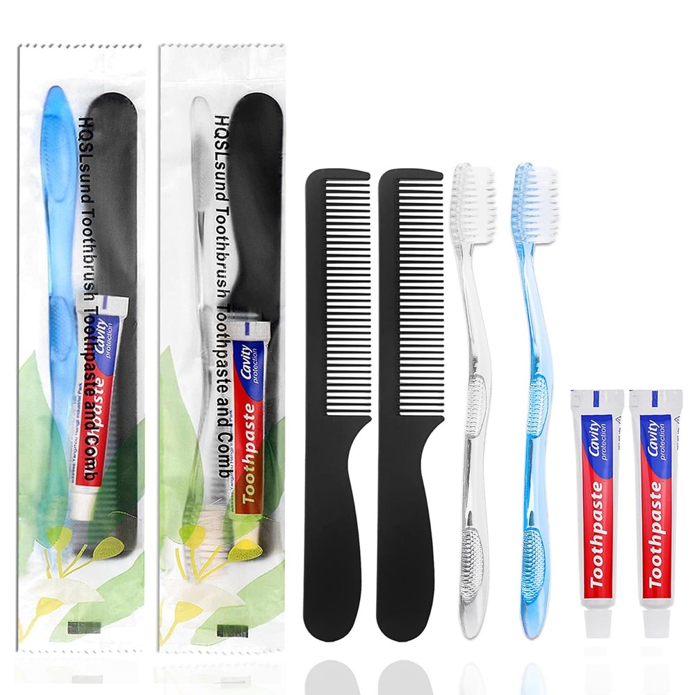 100 Pack Disposable Toothbrushes with Toothpaste & Comb | Care for Homeless