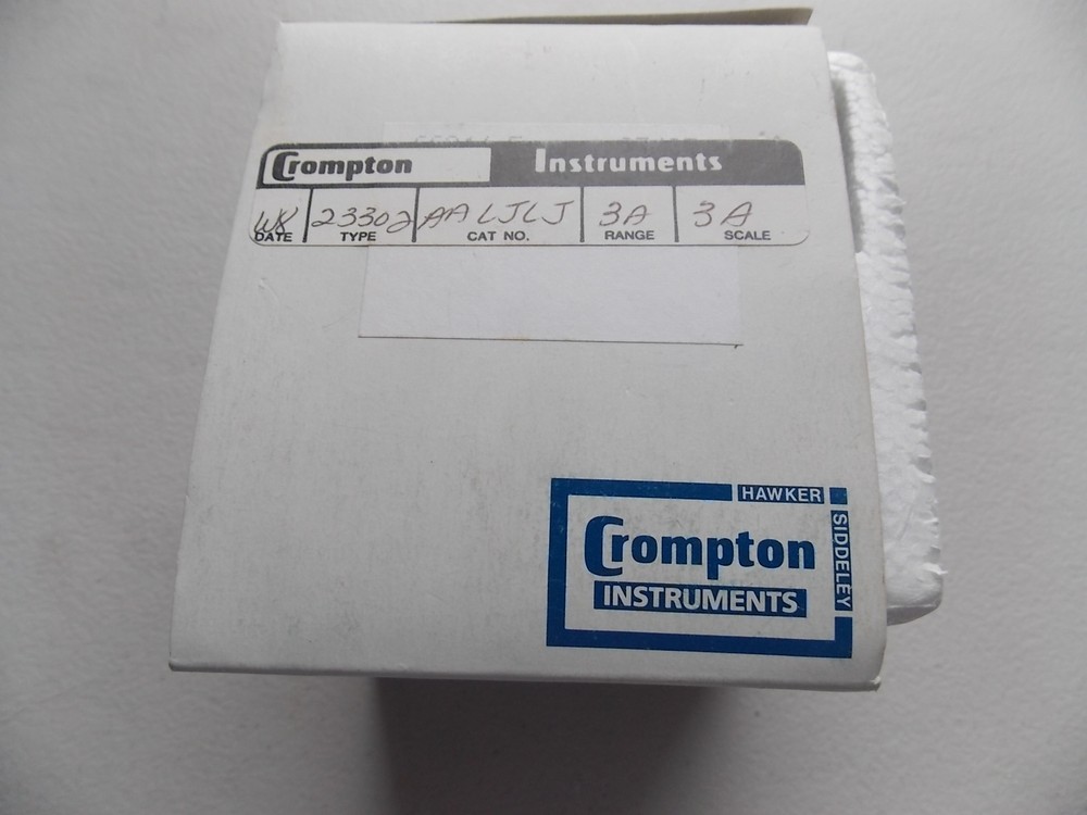 CROMPTON 233-02AA 0-3 AC AMPERES PANEL METER