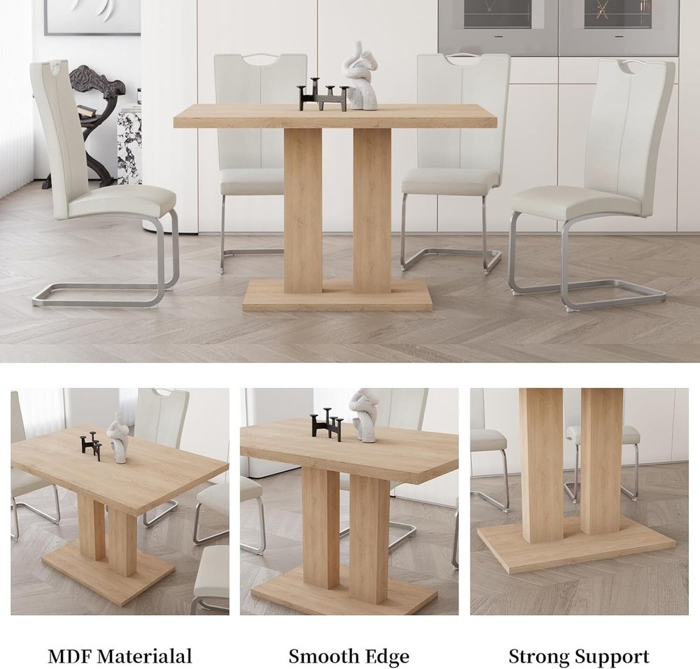 Modern 46'' Kitchen Dining Table, Rectangular Table,Sturdy Construction for home