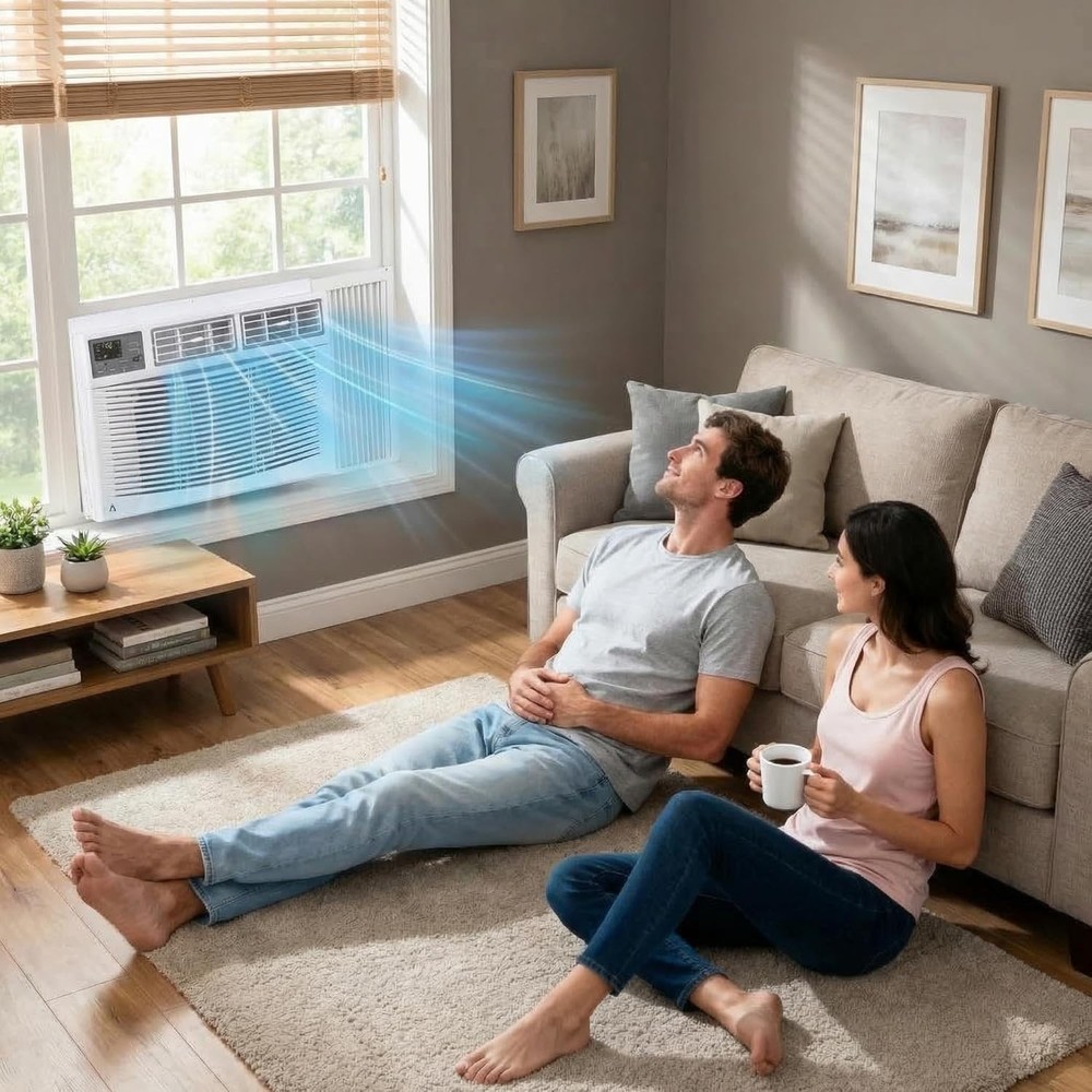 12000 BTU Energy Efficient Smart Window AC w/WiFi & App & Remote Control & Timer