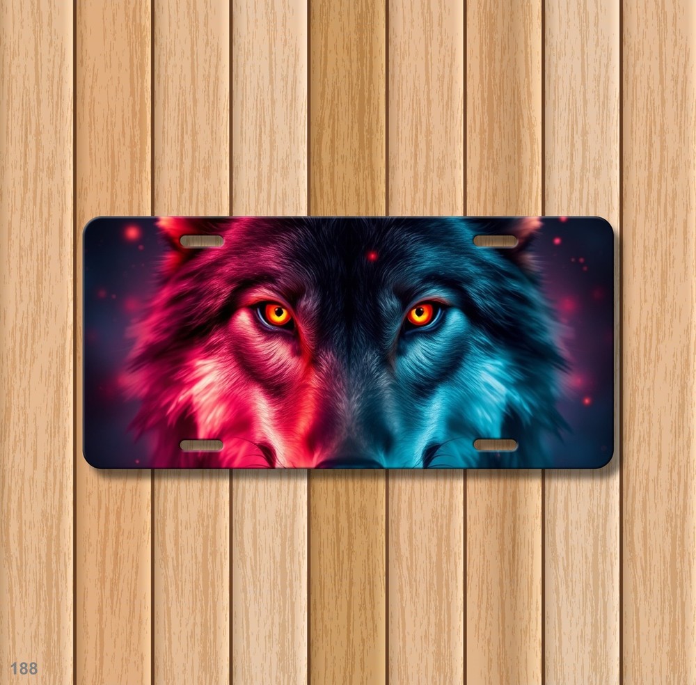Unique Wolf License Plate Personalized Front Plate Birthday Gift