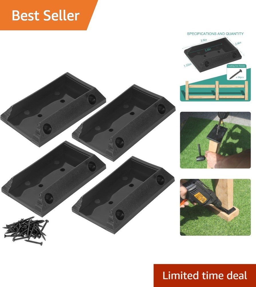 Deck Railing Brackets for 2x4 Wood Posts with Screws 4 Pack