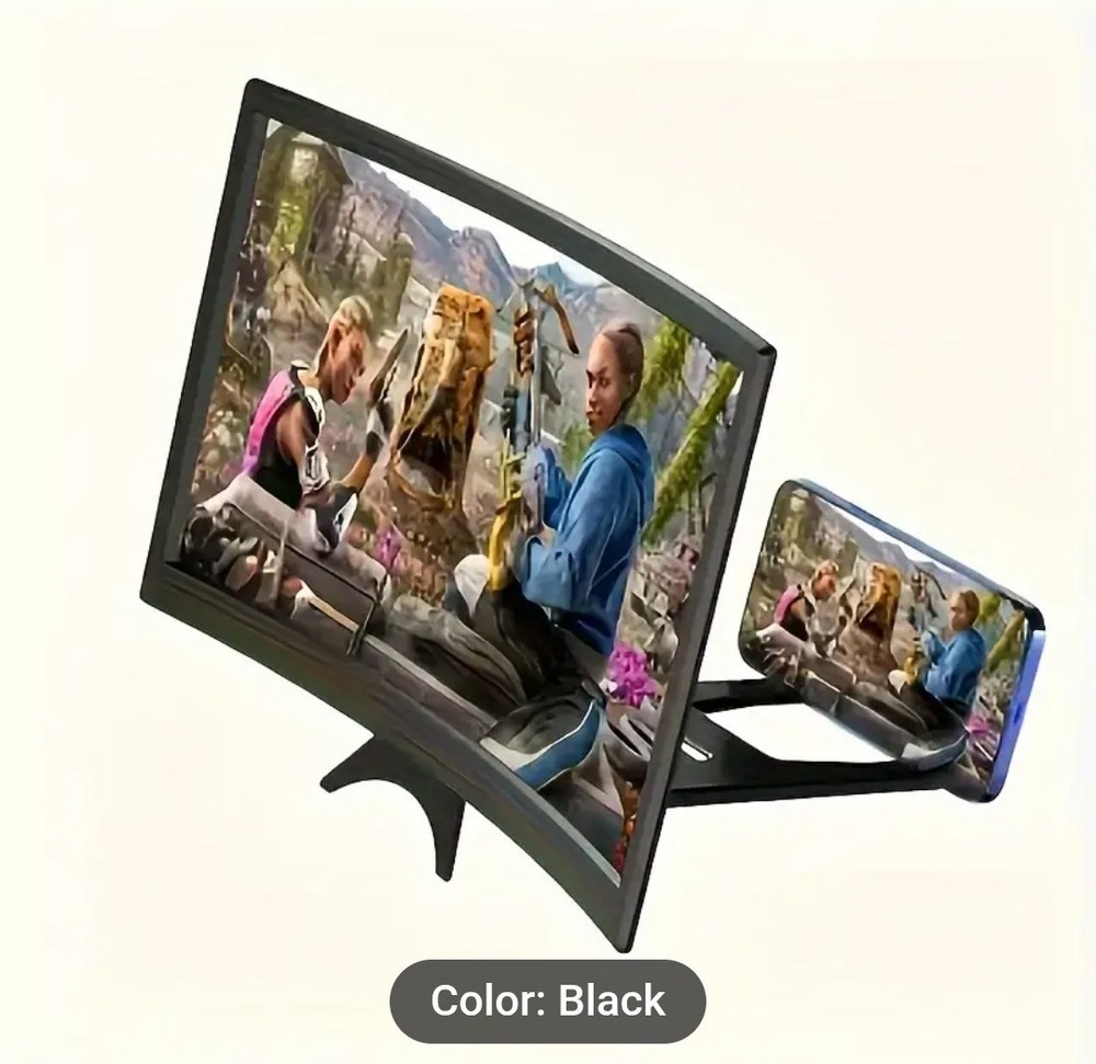 12" 3D Curved Surface Mobile Cell Phone Screen Enlarger Magnifier