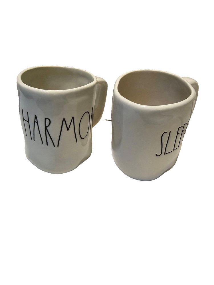 Rae Dunn sleepy Harmony white 2 Cup Bundle