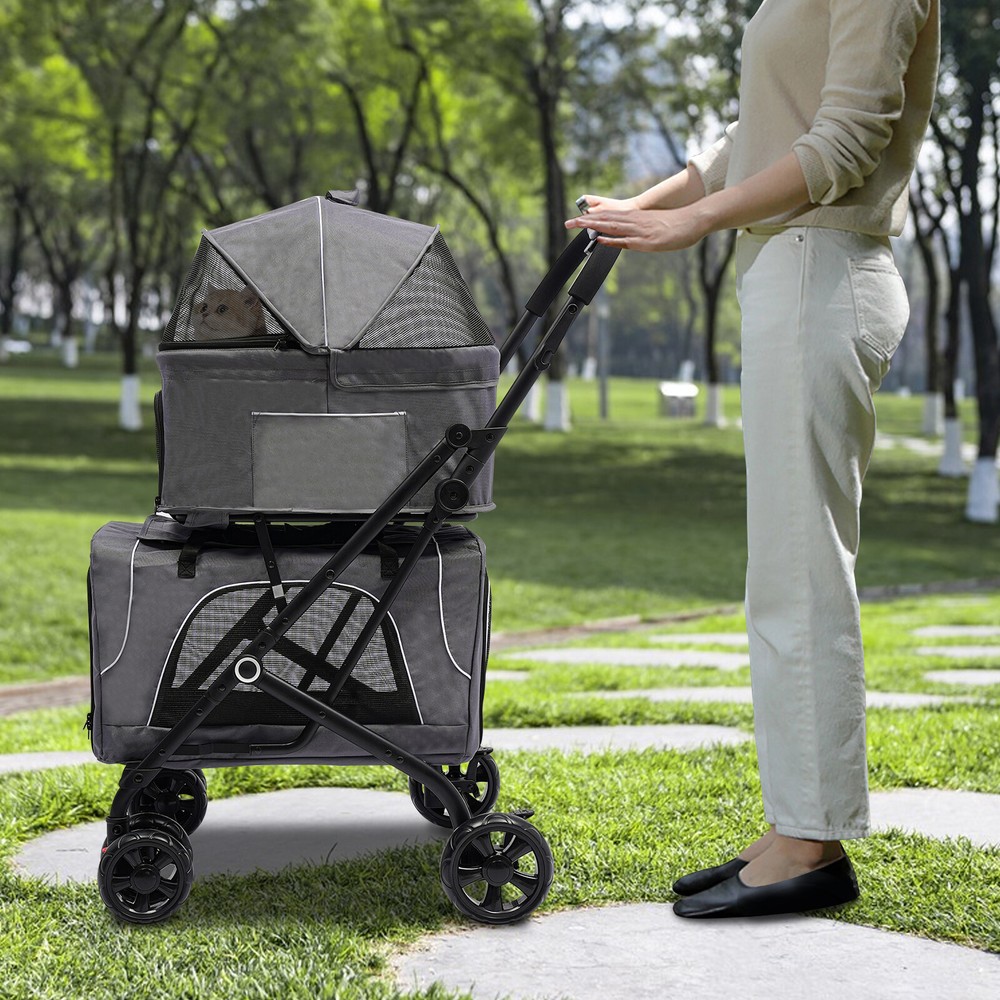 Foldable Pet Cart for Small/Medium Dogs and Cats - Durable and Versatile