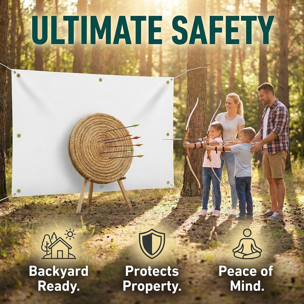 Archery Backstop for Backyard, Heavy Duty Arrow Backstop, Archery Target Back...