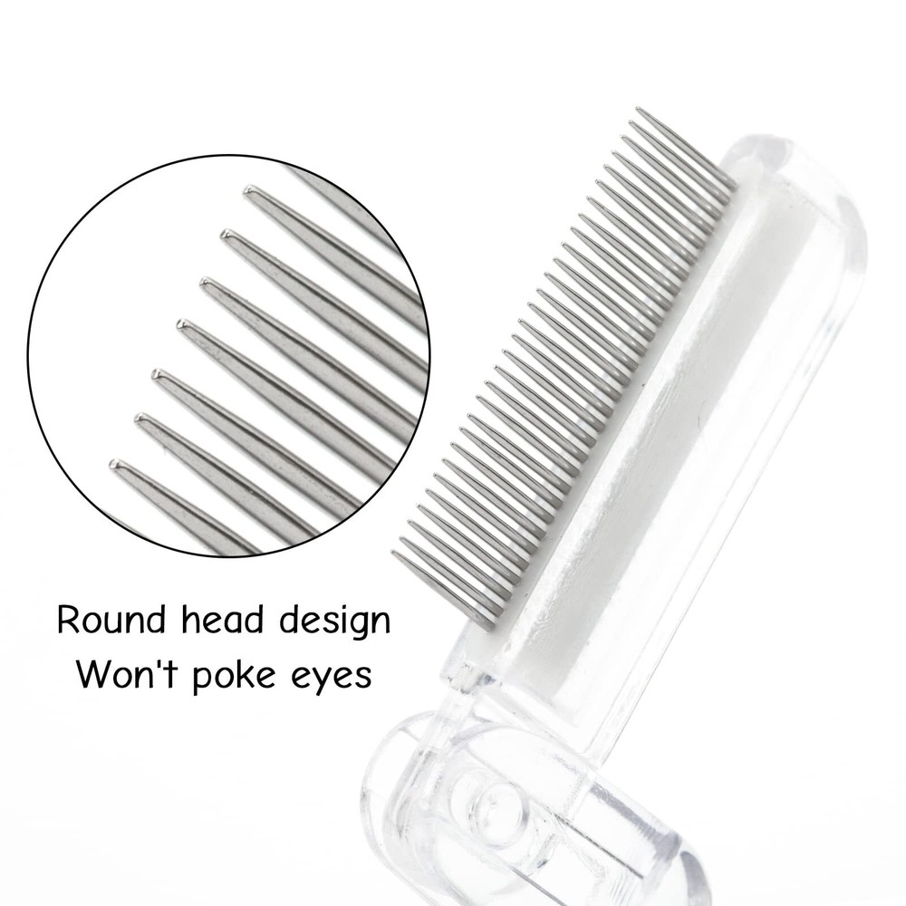 2PCS Folding Eyelash Comb Eyelash Separator Tool White Eyebrow Comb Metal Tee...