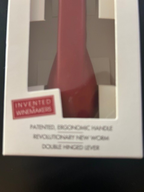Capabunga Corkscrew Wine Opener Bottle red ergonomic handle double-hinged NIB