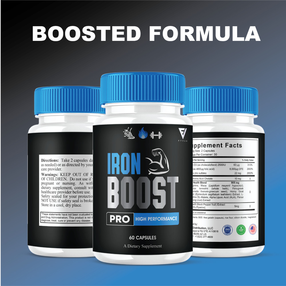 (2 Pack) Iron Boost Pro High Performance Supplement, IronBoost (120 Capsules)