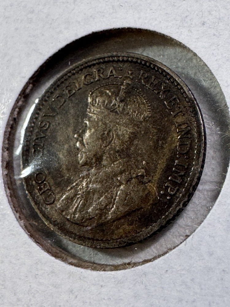 1918 Canada 5 Cents Small Silver Coin