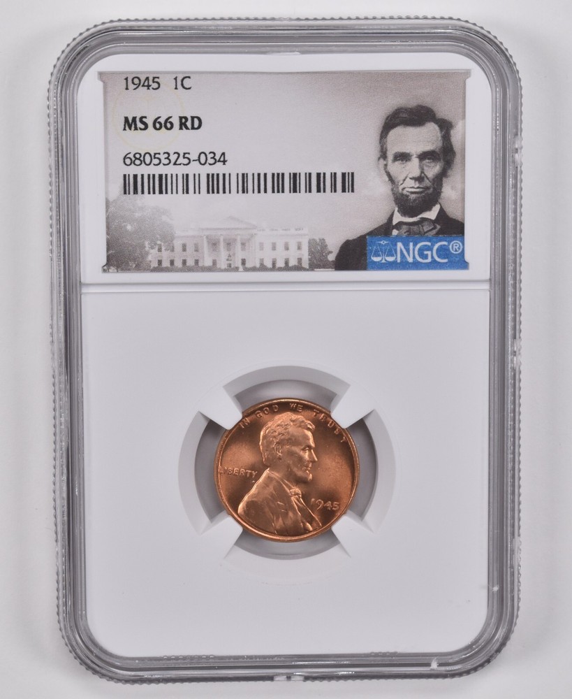 MS66 RD 1945 Lincoln Wheat Cent NGC Special Label