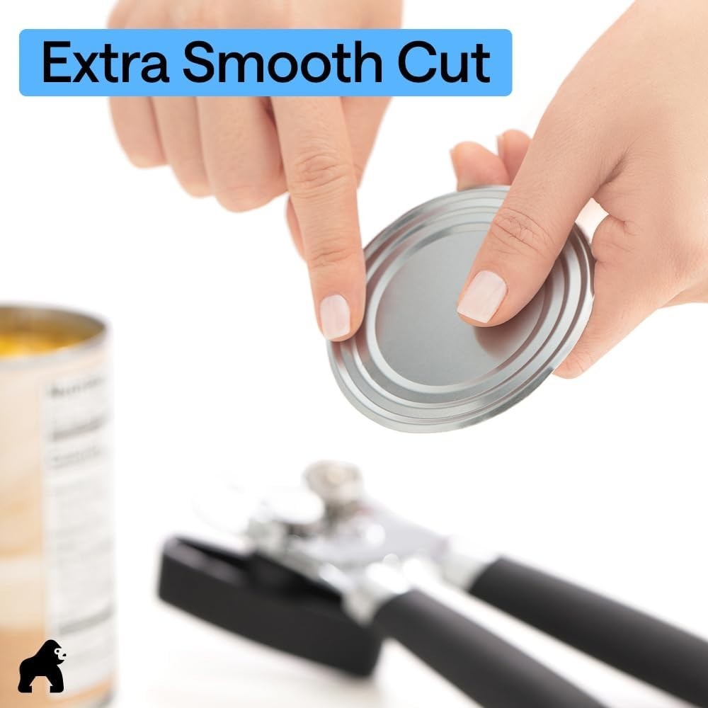 Oversized Handheld Can Opener with Soft Touch Handles and Rust Free Blade