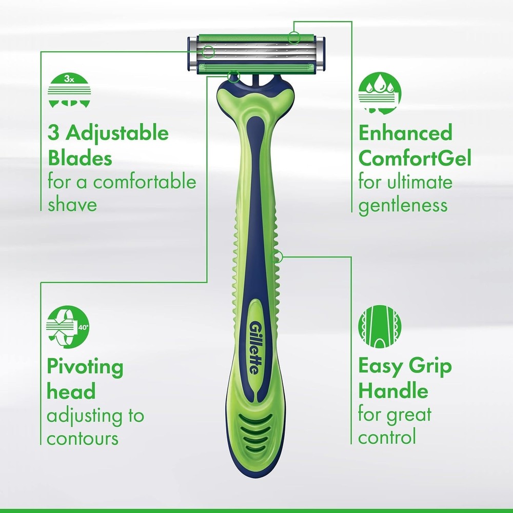 Sensor3 Sensitive Men'S Disposable Razor, 4 Razors