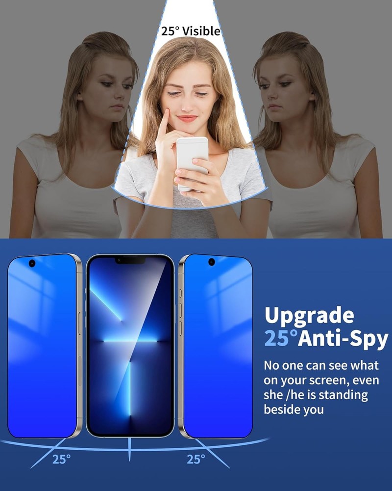 Privacy Screen Protector for iPhone 13 Pro / For iphone 14/ 13/ 13 Blue
