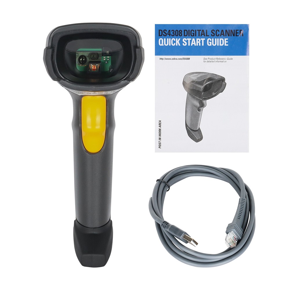 Zebra DS4308-XD00007VZAP 1/2D Handheld Barcode Scanner Imager with USB Cable Kit