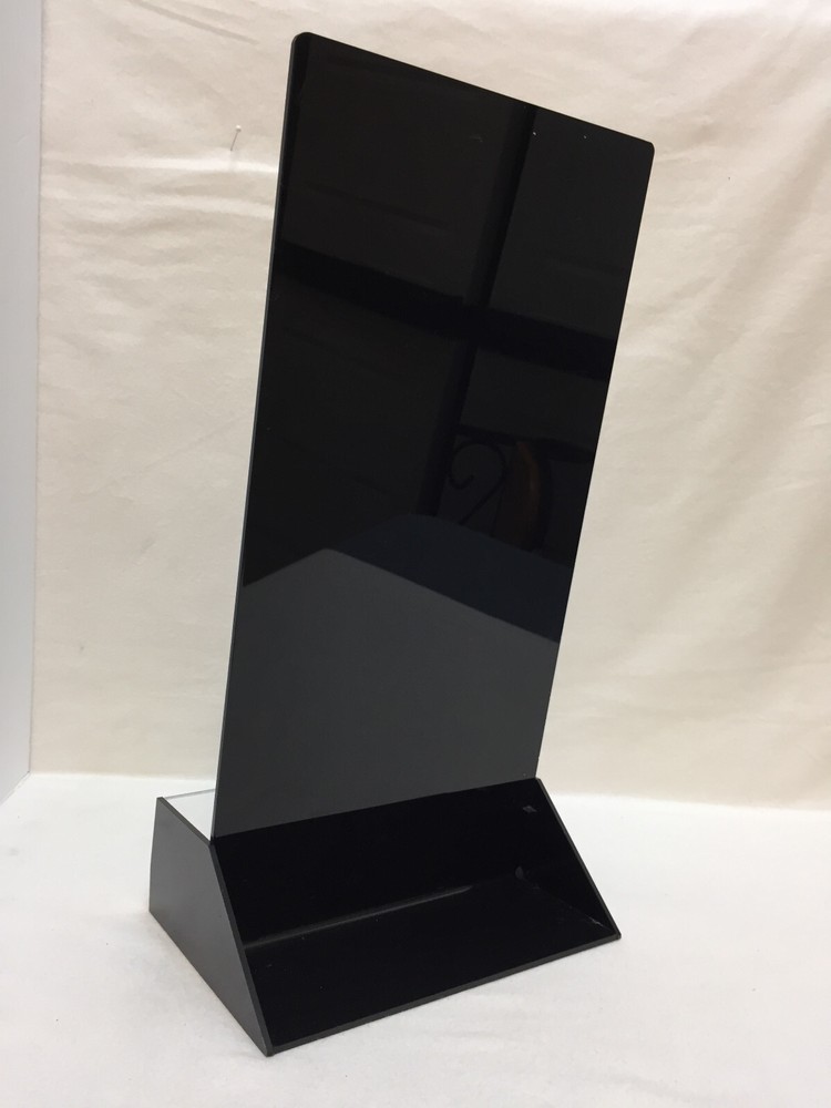 Vertical Display Black & Clear Acrylic Plastic
