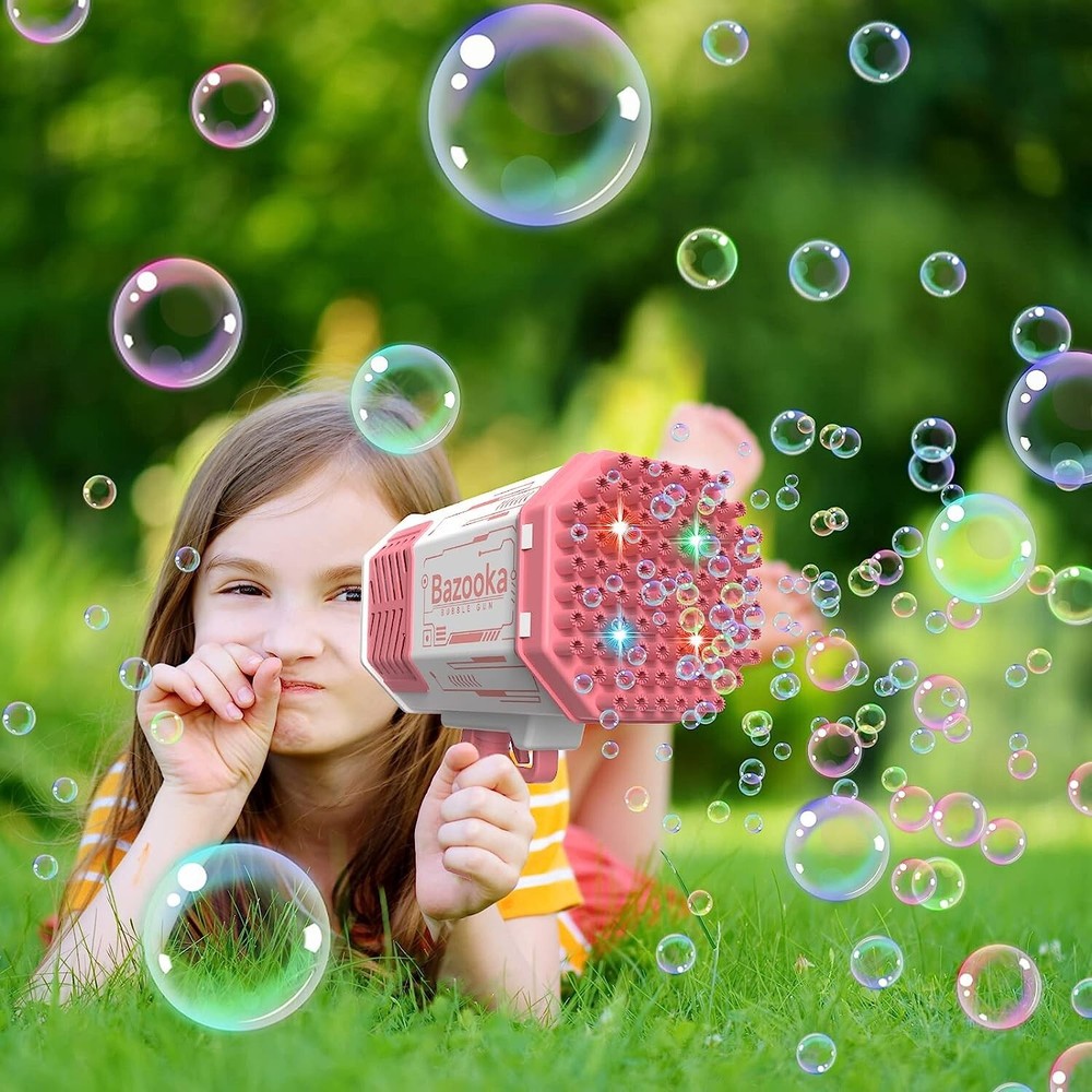 88Hole Magic Rocket Launcher Pink Bubble Gun Bubble Bazooka Bubble Machine Gift