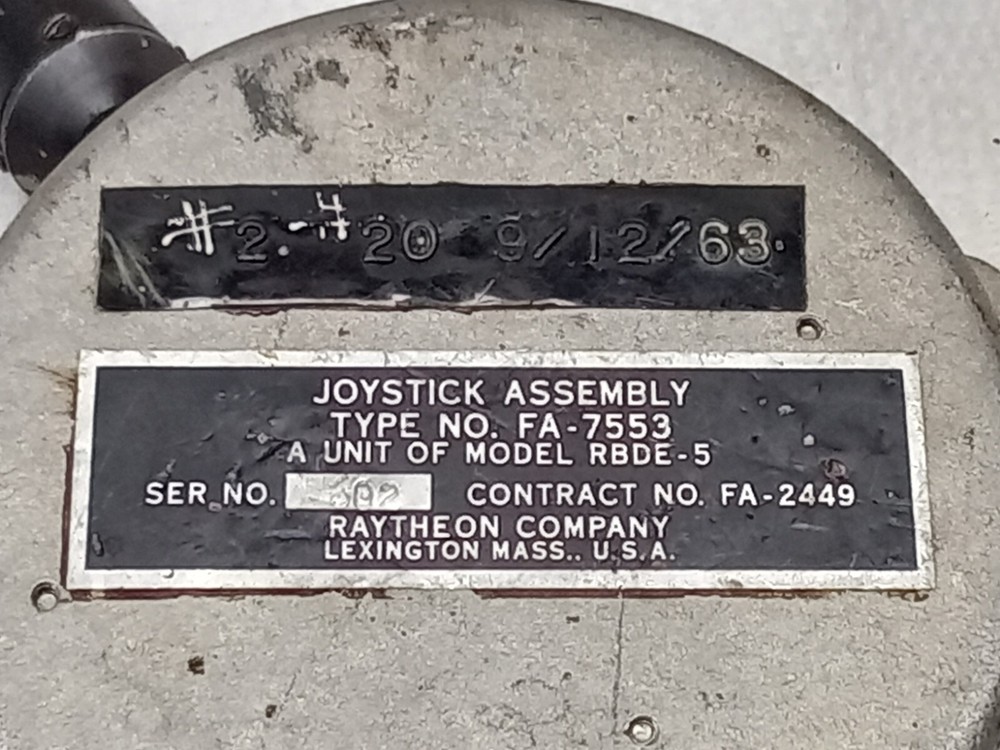 RAYTHEON JOYSTICK ASSEMBLY RBDE-5 / FA-7553 RADAR