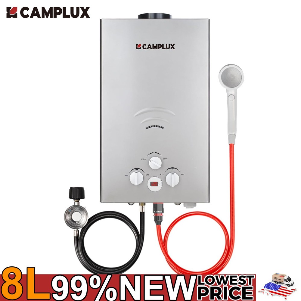 CAMPLUX 2.11 GPM Tankless Water Heater Outdoor Portable Propane Camping Shower
