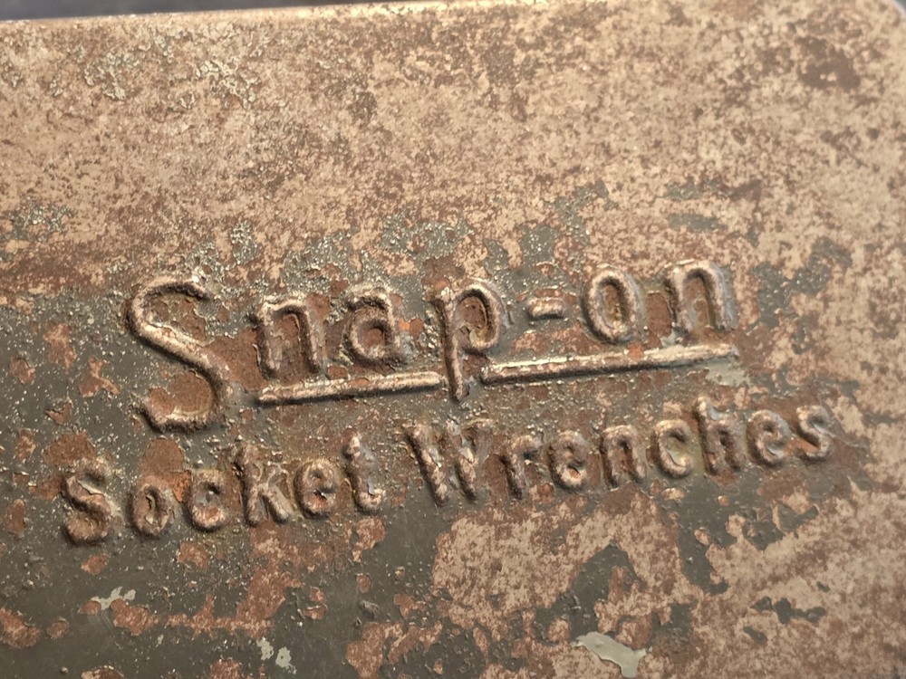 Vintage Snap-On Socket Wrenches EMPTY Metal Box Case Grey