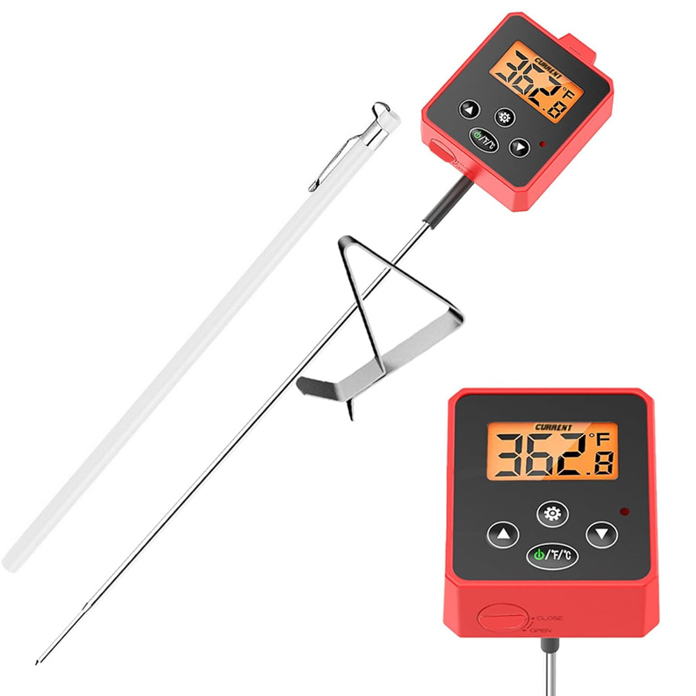 Digital Candy Thermometer with Pot Clip,Alarm Function,10'' Long Probe,Rotatable