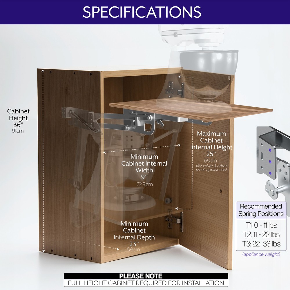 Life Finds Spring Loaded Kitchen Appliance Lifting Brackets