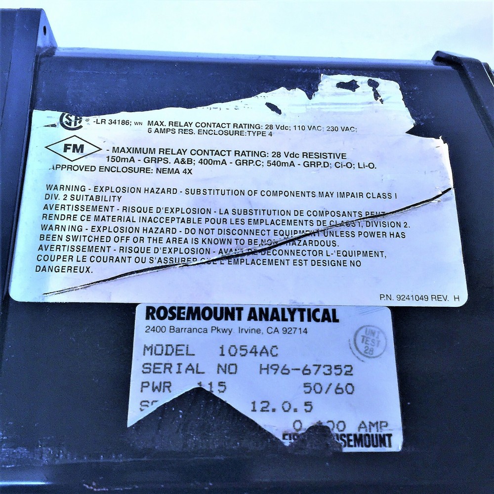 ROSEMOUNT ANALYTICAL 1054AC CONDUCTIVITY ANALYZER