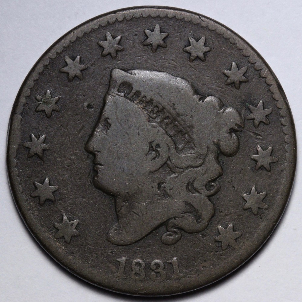 1831 Coronet Head Large Cent VF E111 UWNM