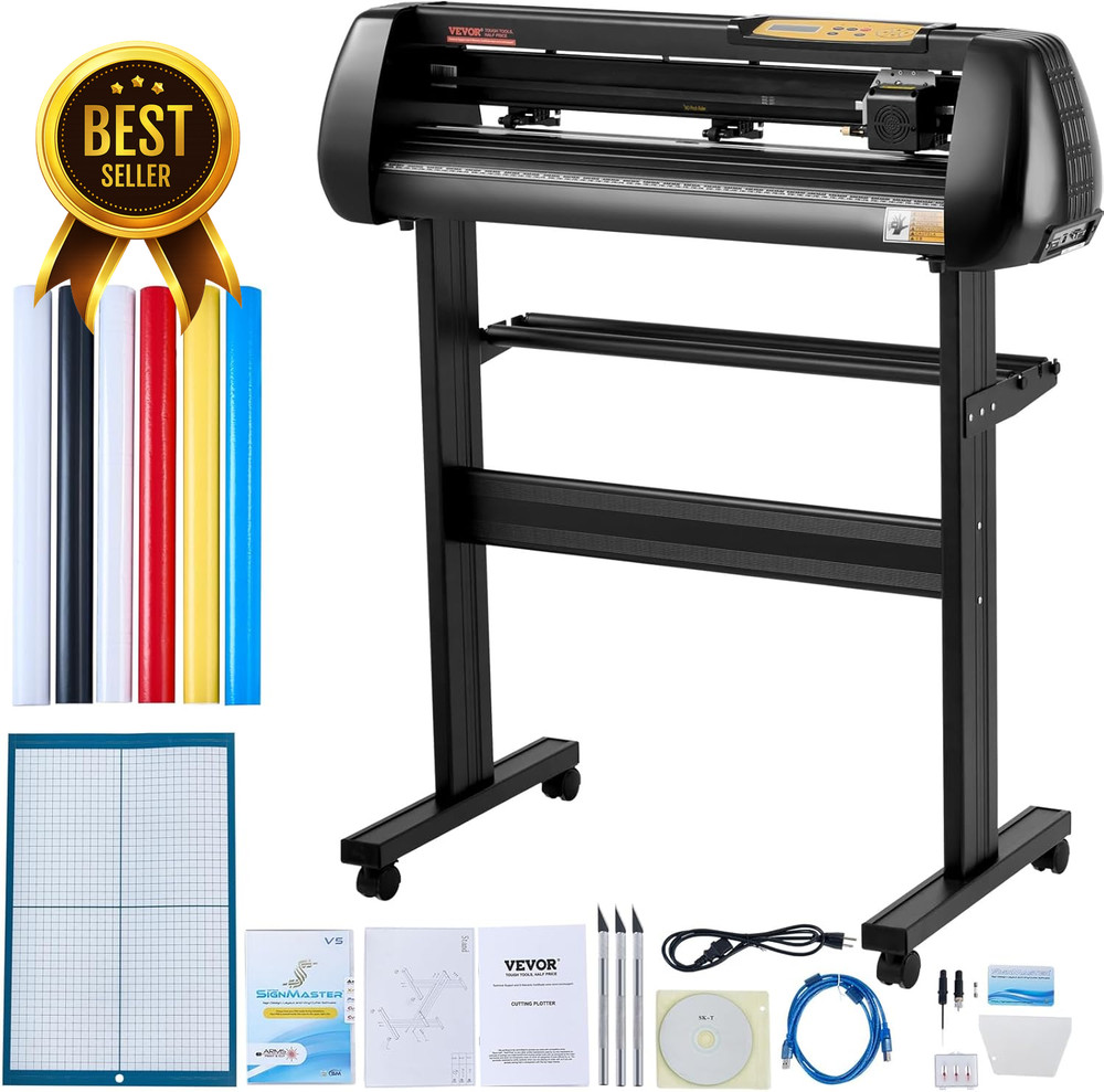 28in Vinyl Cutter Plotter Machine Adjustable Force Speed Signmaster Windows