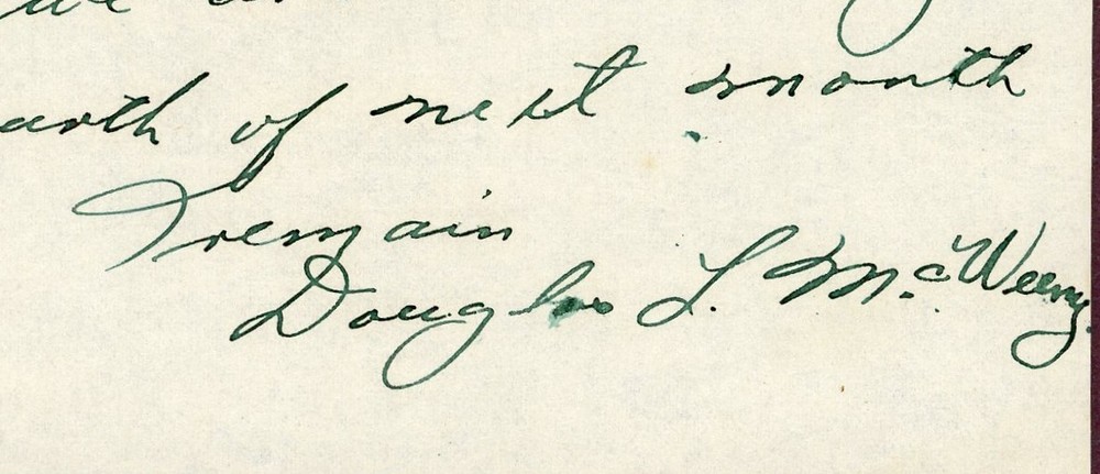 Doug McWeeny Brooklyn Robins Signed Letter (Dec'd 1953)