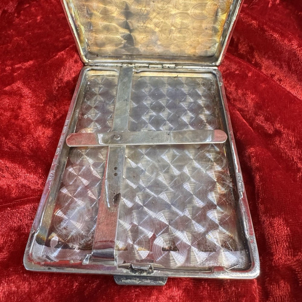 Vintage Solid Sterling Silver Hallmarked Mexican Aztec Cigarette Case