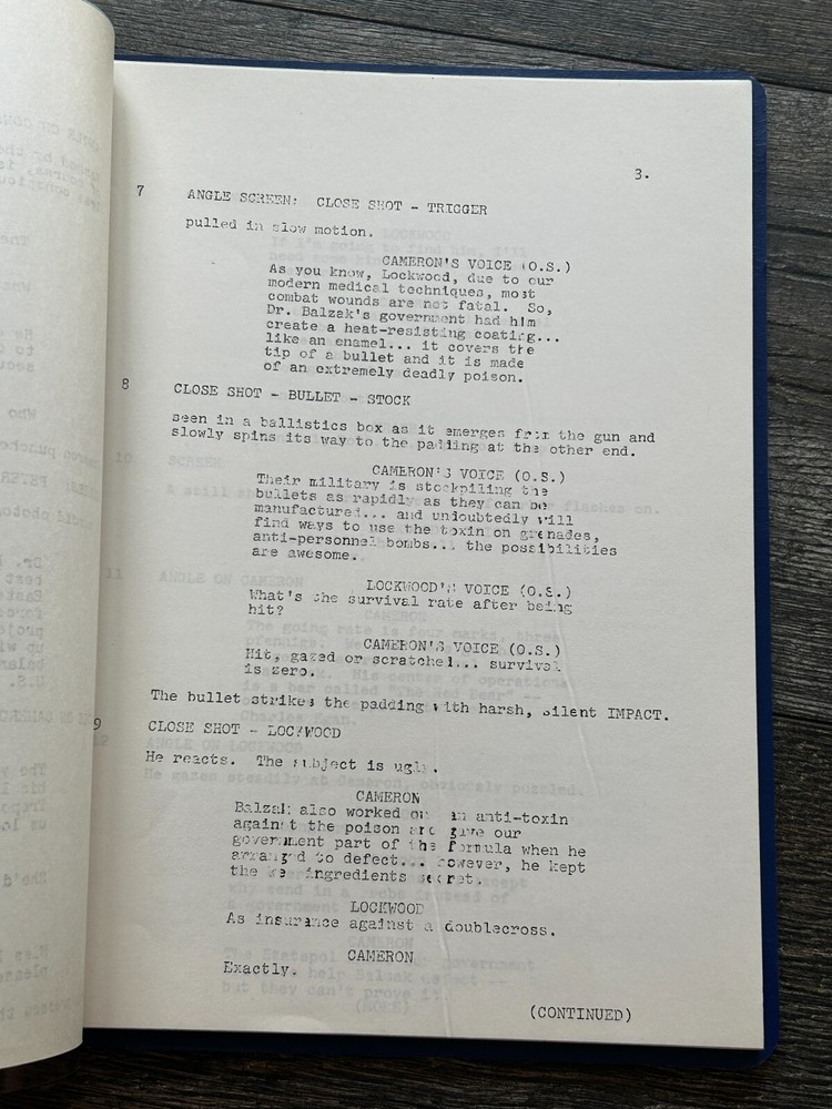 SEARCH TV Show Script The Bullet Final Draft Aug 15 1972 Judy Burns