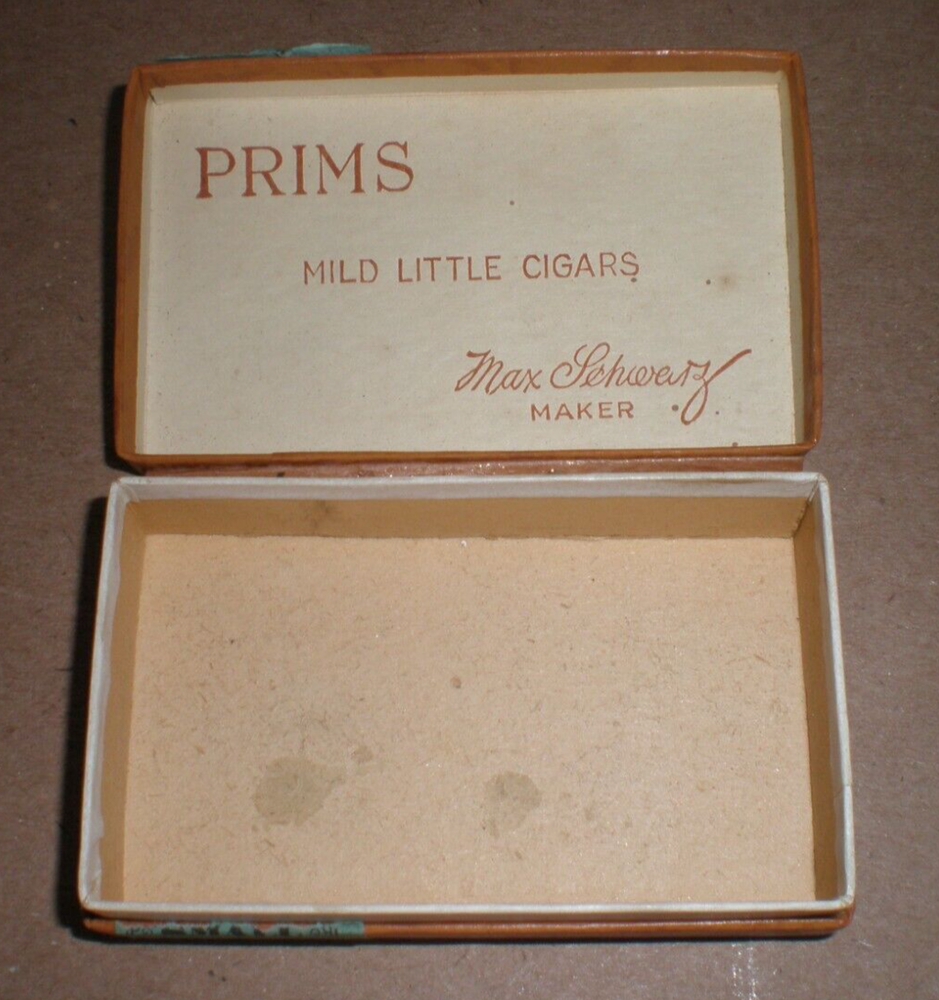 Antique 1926 PRIMS Mild Little Cigars, Mini Box 2"x3"