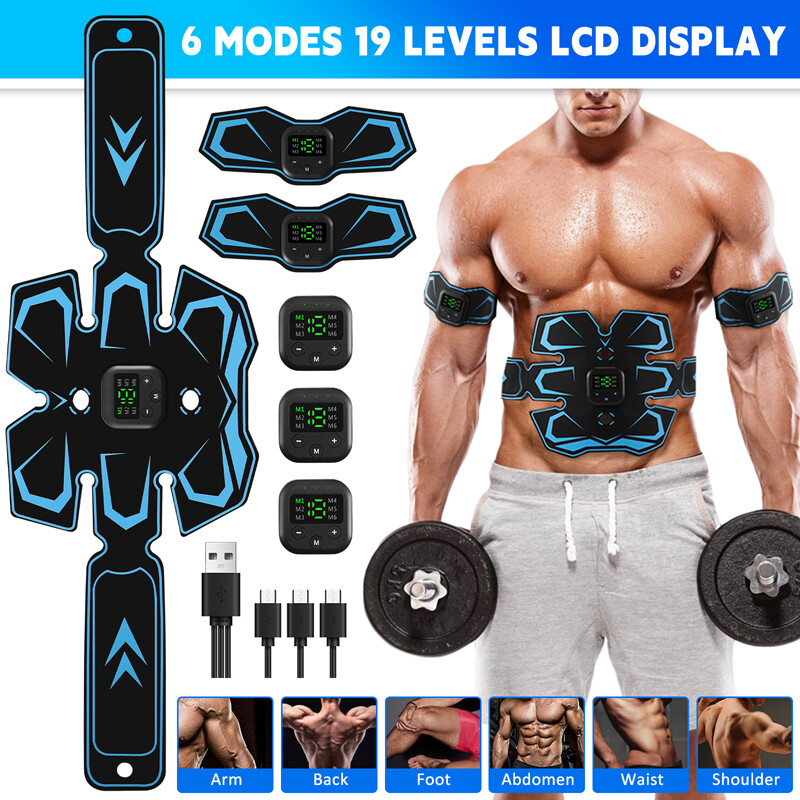 EMS ABS Abdominal Belt Muscle Trainer Stimulator Toning Smart Training Belt USB