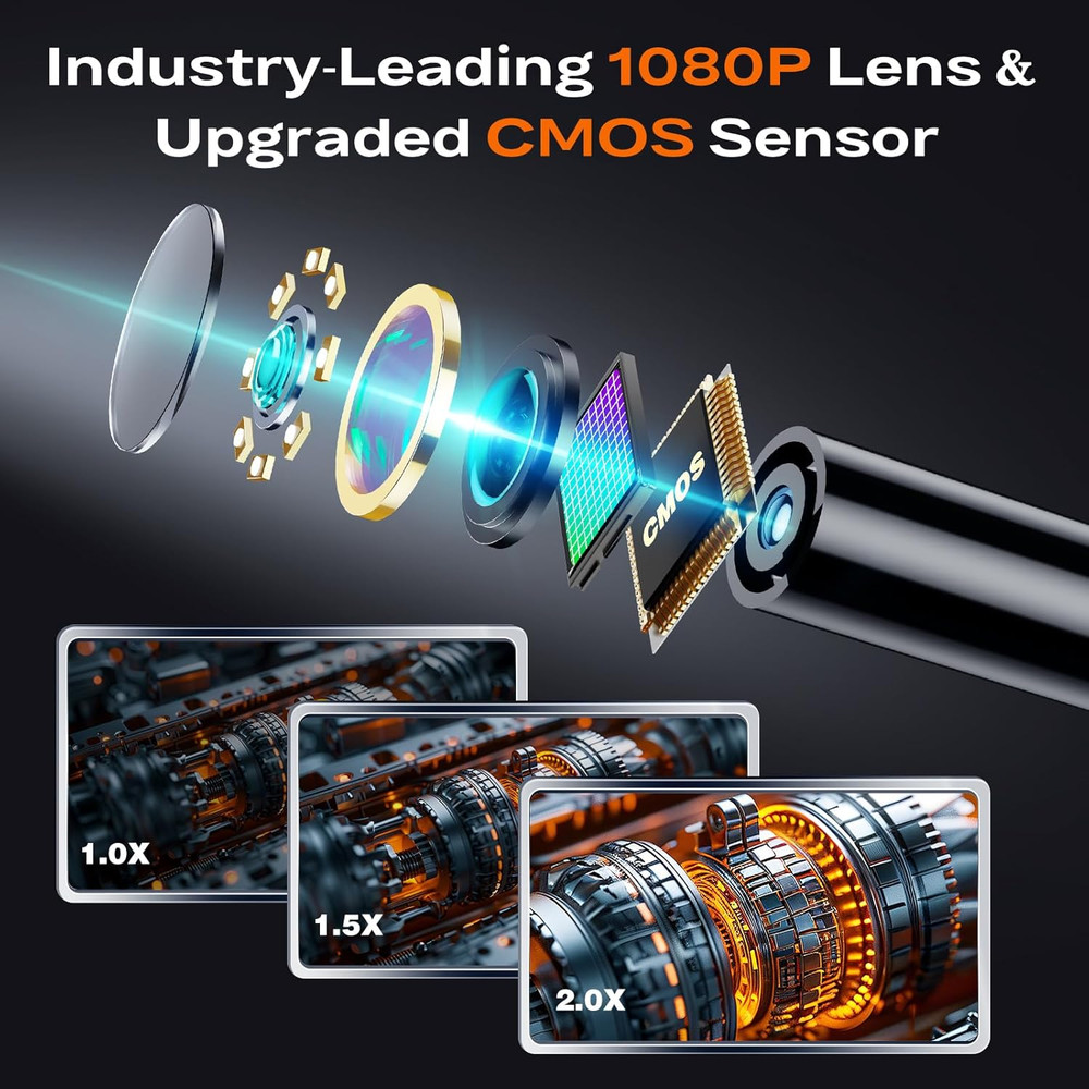 Endoscope Camera with Light, Handheld Borescope with 4.3" IPS Screen, 1080P H...