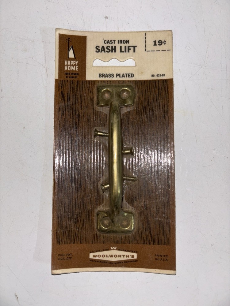 Cast Iron Sash Lift - Brass Plated