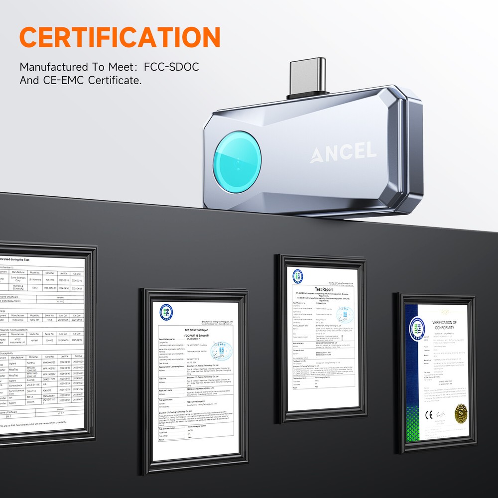 Thermal Camera for Android USB Type-C 256x192 IR Resolution Professional Grade