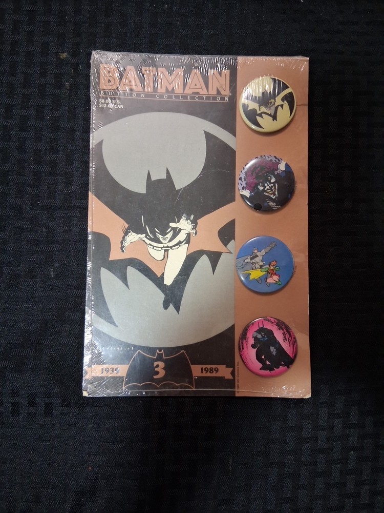 1989 BATMAN 1.5" Button Collection Set #3 MOC SEALED Miller Wrightson Bolland