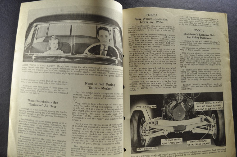 1948 Studebaker Sales Training Bulletin Brakes Commander Champion Nice Original