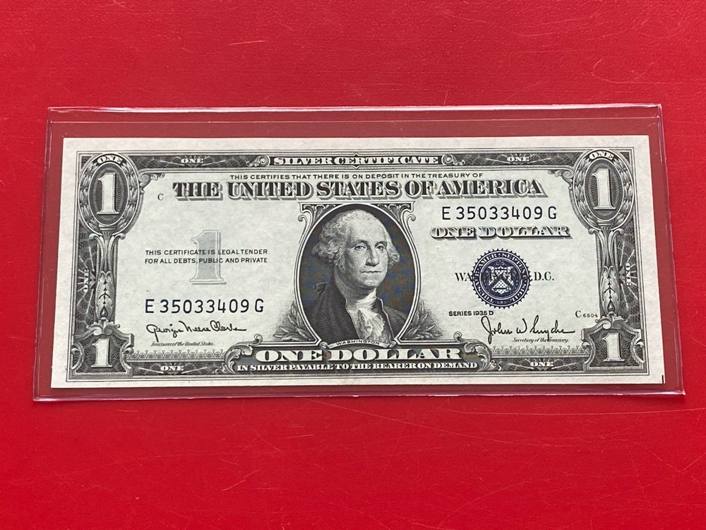 $1 1935-D ( E-G Block ) BLUE SEAL SILVER CERTIFICATE , UNCIRCULATED