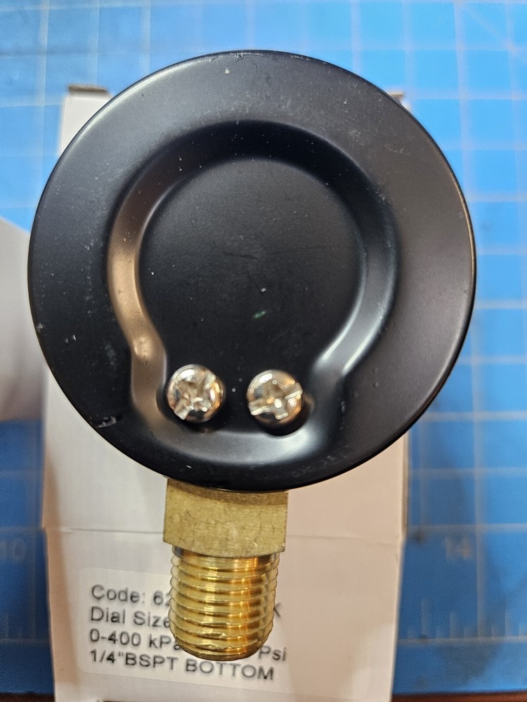 (2-pack), Pressure Gauge 0-60 PSI Lower Mount 1/4 NPT Size Thread 2" Face