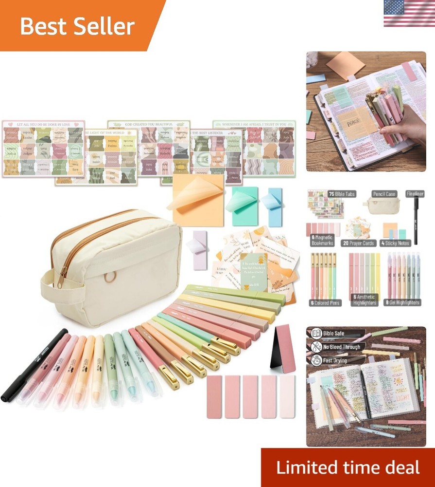 Creative Bible Journaling Essentials: Highlighters, Pens & Storage Case Included