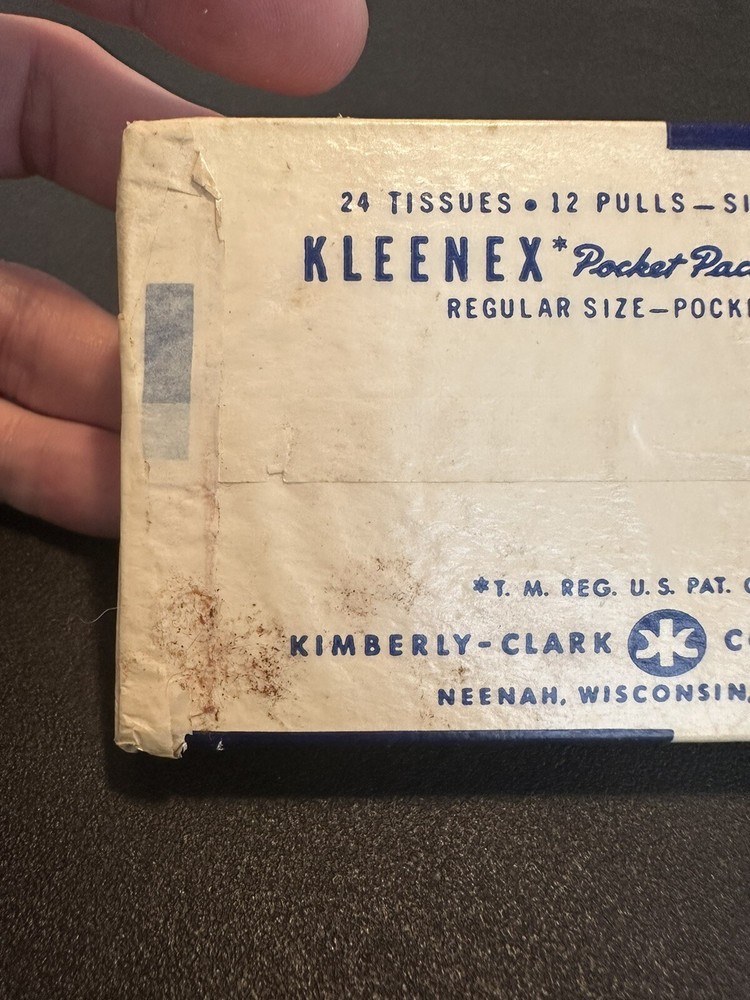 Vintage Kleenex Pocket Pack Tissues 1950s 1960s Pack Has Come Open