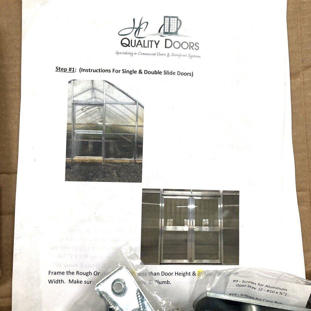 HC Quality Doors Handle Set for Greenhouse Single or Double Slide Doors *READ*