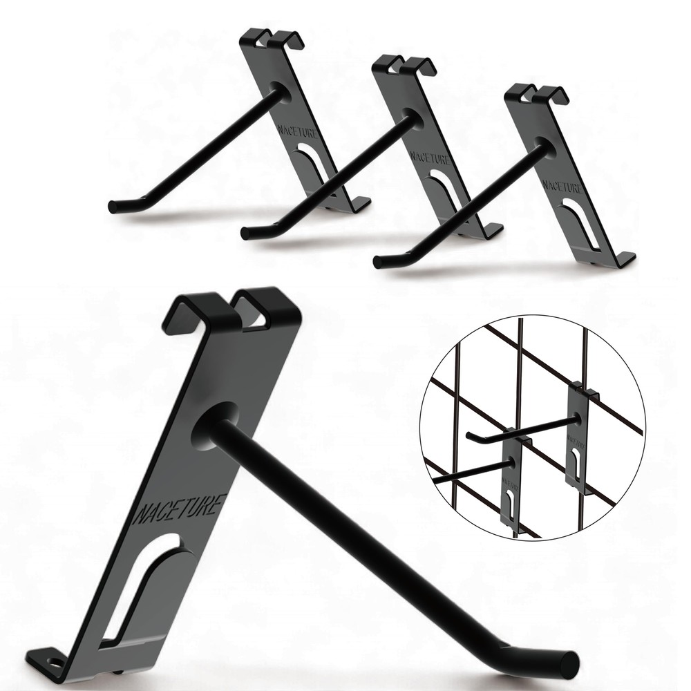 Double Gridwall Hooks- 24 Pcs Display Hooks for Grid Wall Panel- Grid Wall Ho...